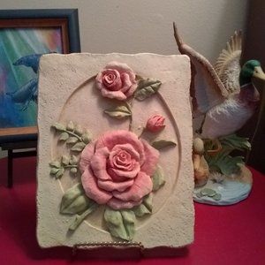 Beautiful Peach Roses in Resin